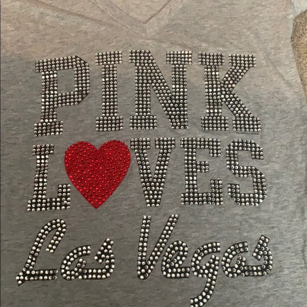 Rare pink loves Las Vegas bling T